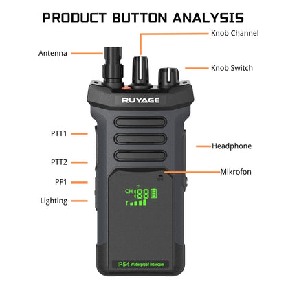 Ruyage Radio Analog Signal 20W Walkie-Talkie(RT10)