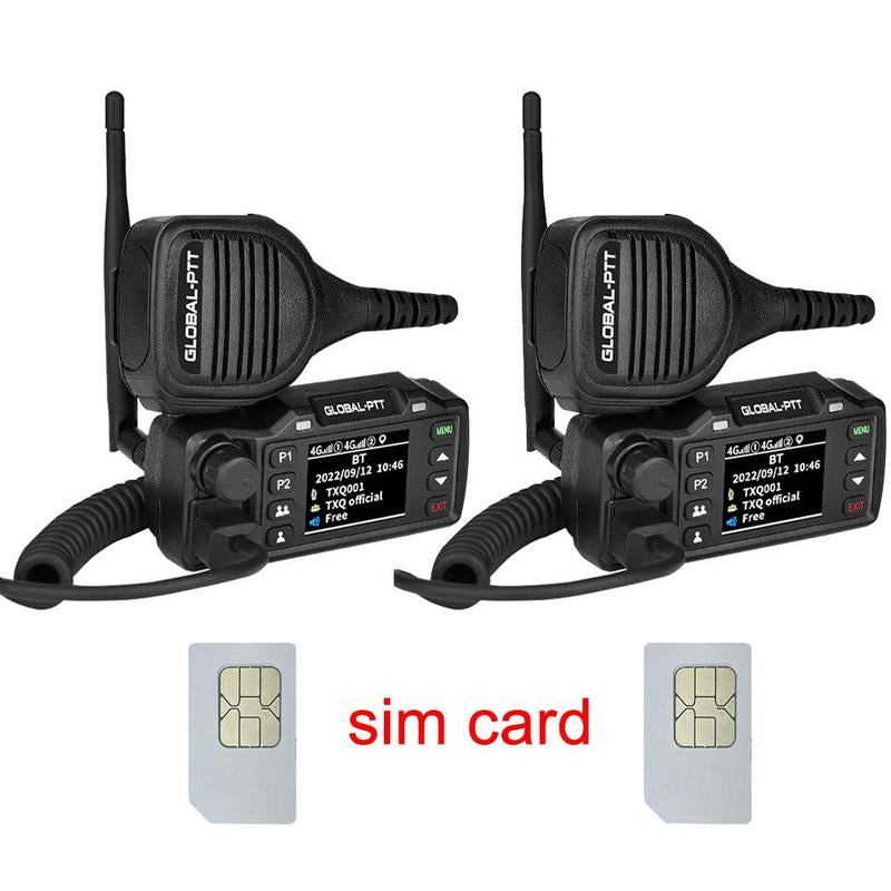 Global-Ptt V1 Walkie Talkie Vehicle Radio Station with 4G LTE GPS Function Dual Pack Portable Audio Radio for Nationwide Communication