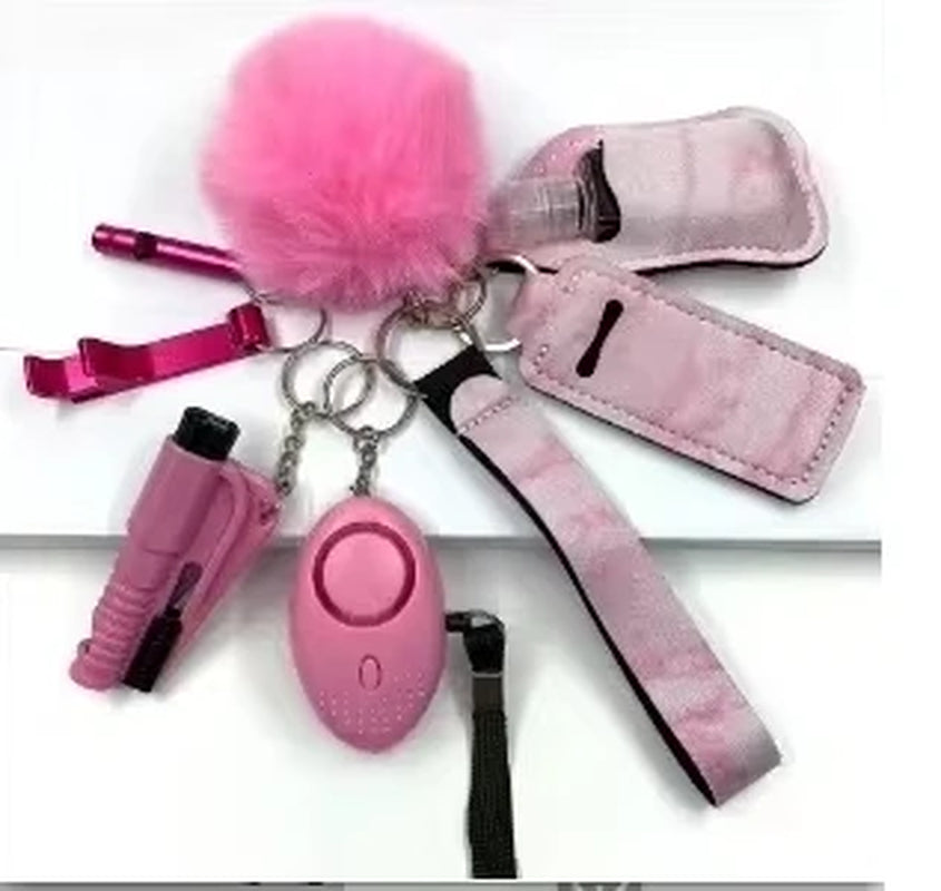 Safety Keychain Full Set, Self Defense Security Keychain Set with Personal Alarm Protective Keychain Accessories for Women Girls