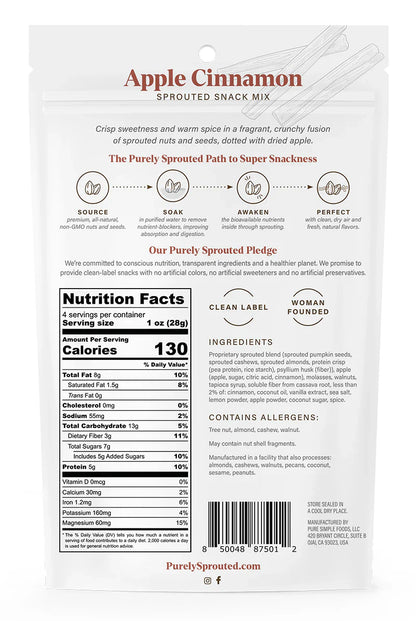 Apple Cinnamon, Sprouted Snack Mix