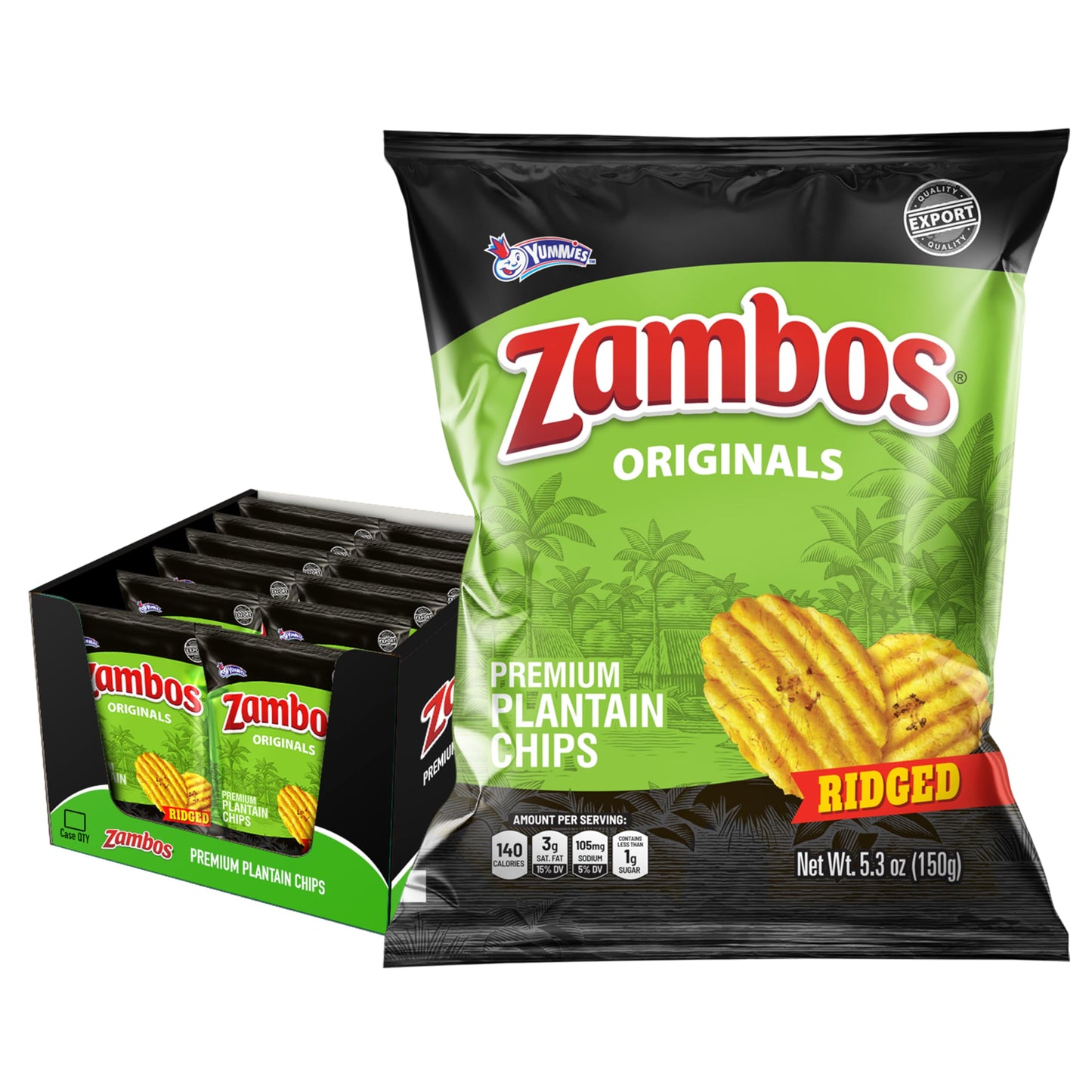 Viral TikTok Zambos Plantain Chips - Chile Limón, Original & Salsa Verde | Premium Central American Snack (5.29 oz)
