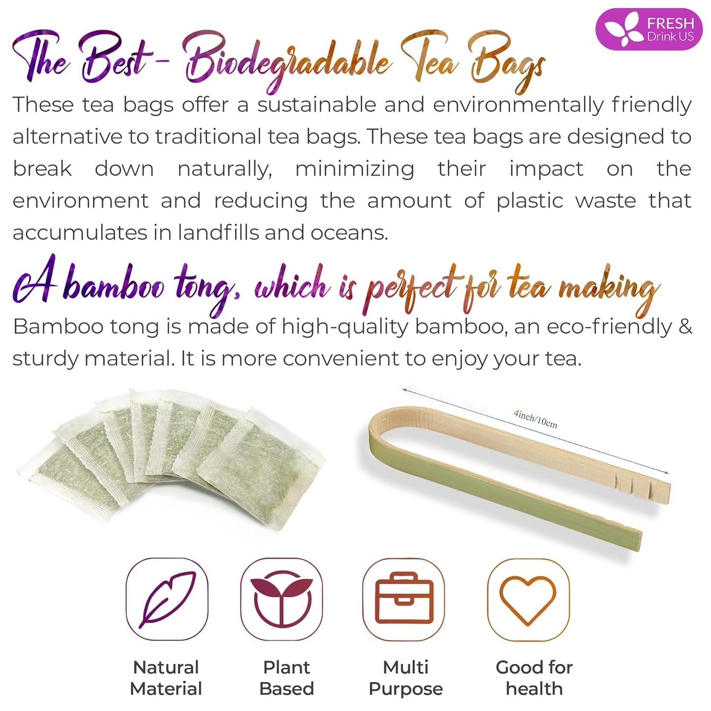 Premium Chamomile Lavender Tea Bags, Eco-conscious Tea Bags. No Sugar, No Caffeine, No Gluten, Vegan.