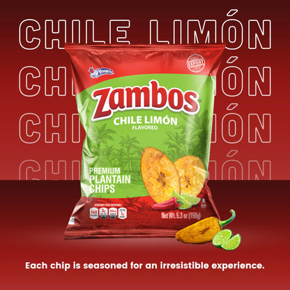 Viral TikTok Zambos Plantain Chips - Chile Limón, Original & Salsa Verde | Premium Central American Snack (5.29 oz)