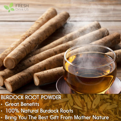Burdock Root Powder,  Burdock Root Extract, 100% Natural & Pure from Burdock Root, Burdock Root Herbal Tea, No Additives, No Caffeine, Vegan