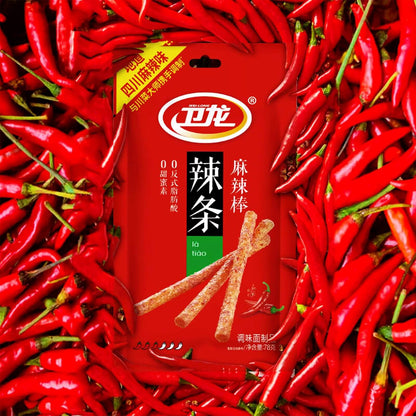 TikTok Viral - Chinese Latiao Spicy Gluten Strips, Authentic Vegan Snack 5.5oz | Wei Long