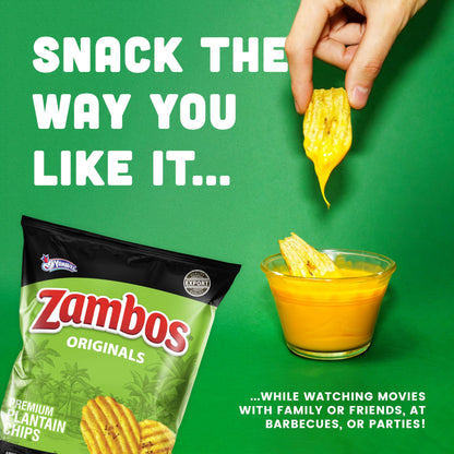 Viral TikTok Zambos Plantain Chips - Chile Limón, Original & Salsa Verde | Premium Central American Snack (5.29 oz)