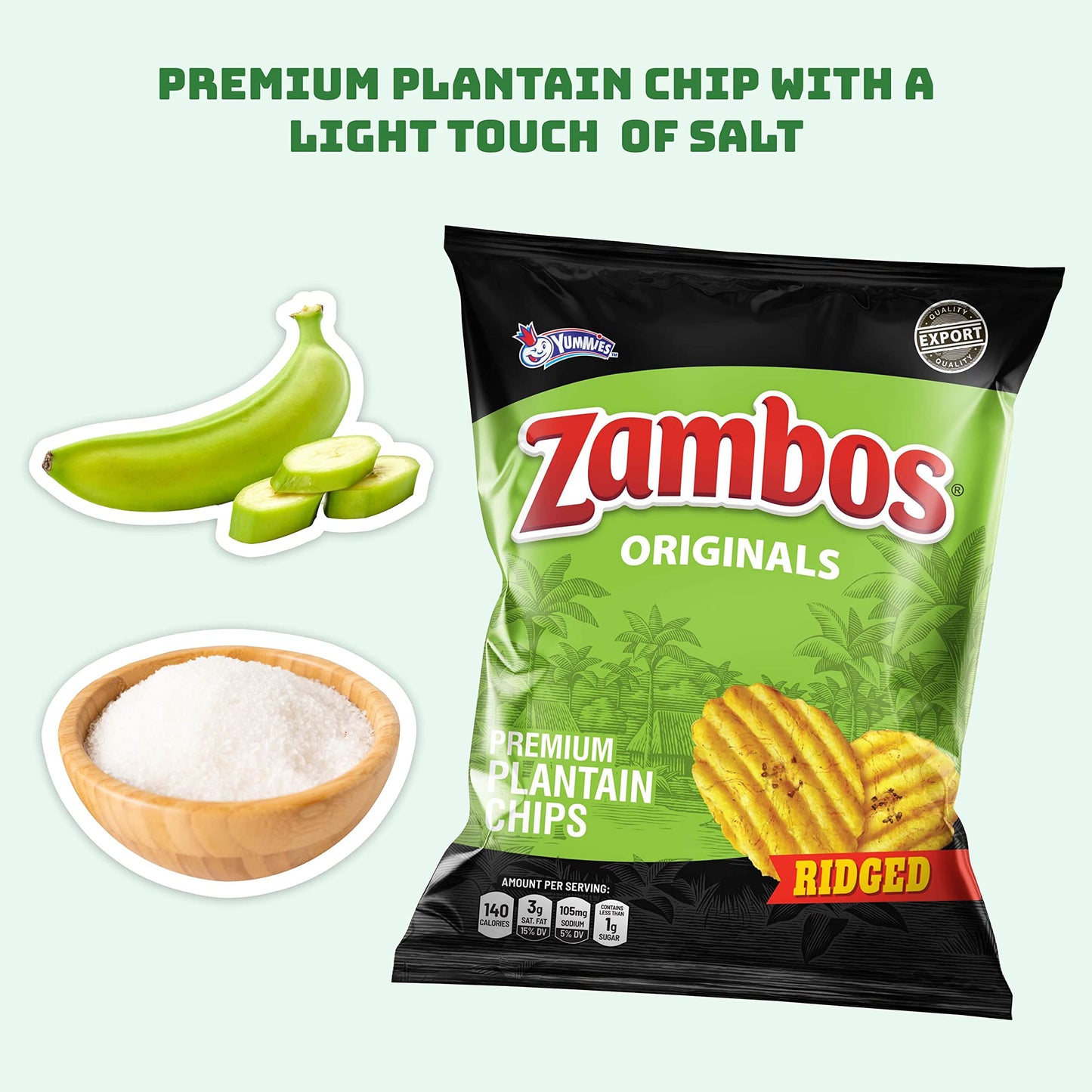 Viral TikTok Zambos Plantain Chips - Chile Limón, Original & Salsa Verde | Premium Central American Snack (5.29 oz)