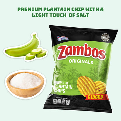 Viral TikTok Zambos Plantain Chips - Chile Limón, Original & Salsa Verde | Premium Central American Snack (5.29 oz)