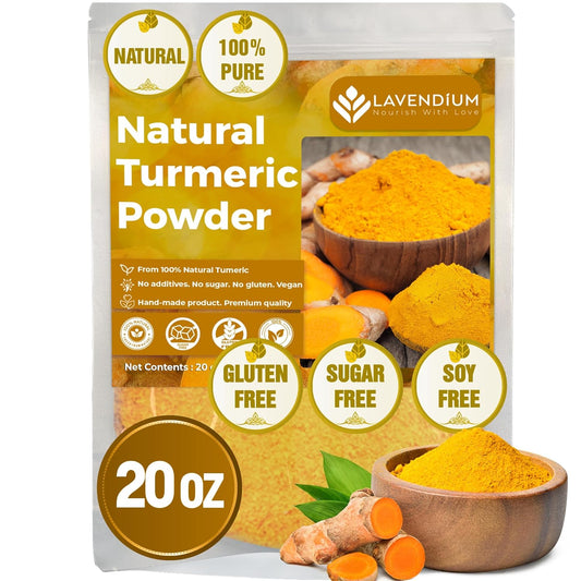 Turmeric Powder, 20oz (1.25 lbs), 100% Natural & Pure, Ground, Seasoning Root Powder, No Additives, No Gluten, Vegan