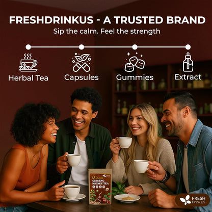 Ginseng 6 Treasures Kidney Tea, Super Kidney Cleanse Detox Tea For Men & Women, 100% Natural Roots & Berries | Caffeine-Free | Adaptogenic Blend for Energy, Wellness & Vitality Support