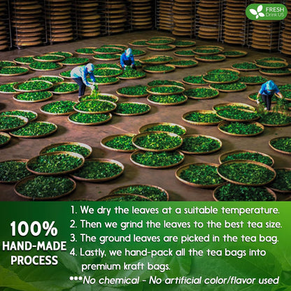 Premium Mulberry Leaf Tea Bags. No Sugar, No Caffeine, No Gluten, Vegan.