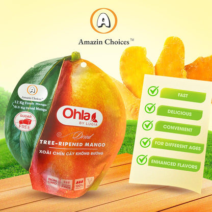 Amazin Choices Dried Tree-Ripened Mangoes, 7.05oz.