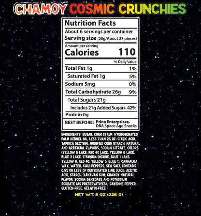TikTok Viral - Cosmic Crunchies Freeze-Dried Candy, Chamoy Flavor 8oz | Spicy-Sweet Mexican Snack