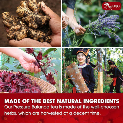 Pressure Balance Herbal Tea | Blend of 9 Natural Herbs | Caffeine-Free, Sugar-Free, Vegan-Friendly