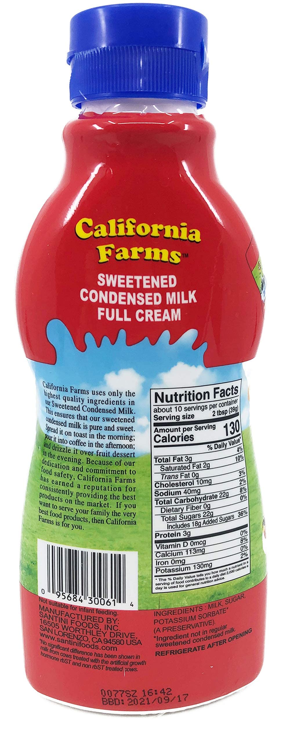 California Farms Sweetened Condensed Milk Full Cream, 14 Oz, Single