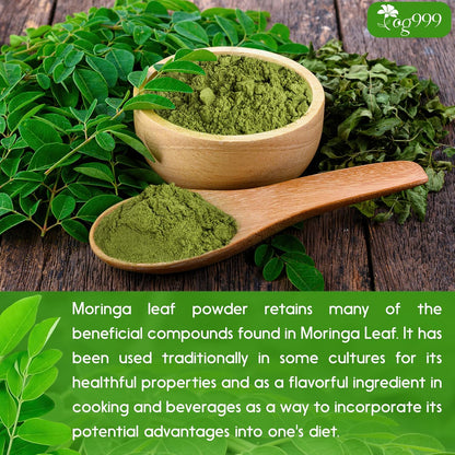 Premium 16oz Moringa Leaf Powder, 100% Natural and Pure from Moringa Leaves, No Additives, No Gluten, No Sugar, Vegan