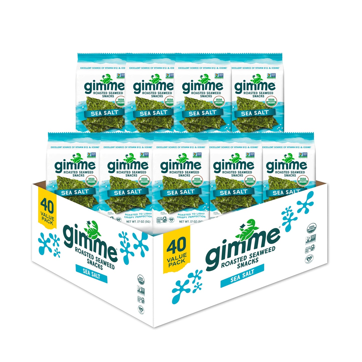 Viral gimMe Organic Roasted Seaweed Snacks - TikTok Famous Healthy Snack | Product of Korea