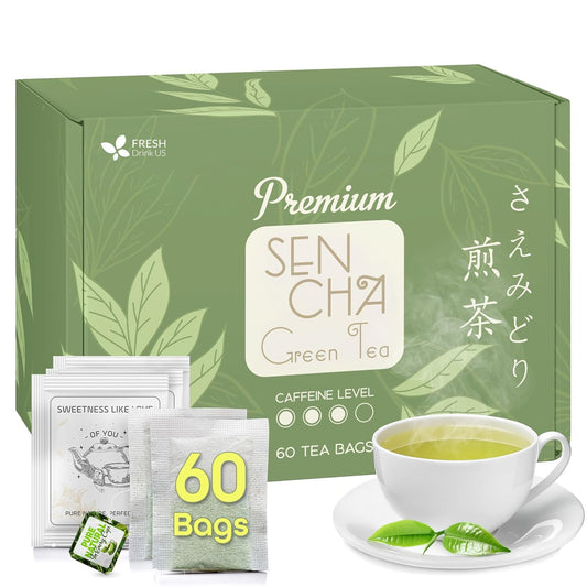 Premium Sencha Green Tea Bags, 100% Natural & Pure from Sencha Green Tea Leaves