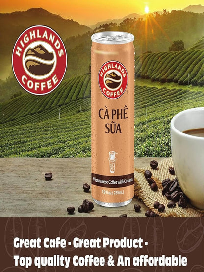 Highlands Coffee Vietnamese Ice Coffee with Condensed Milk (CA PHE SUA DA) 7.9 oz Coffee Can Roast Medium Can