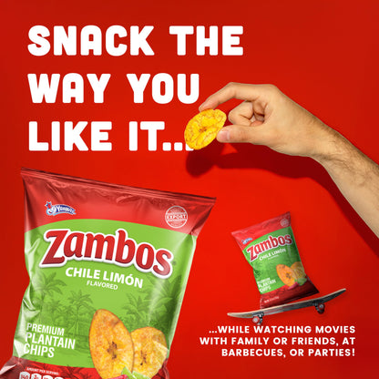 Viral TikTok Zambos Plantain Chips - Chile Limón, Original & Salsa Verde | Premium Central American Snack (5.29 oz)