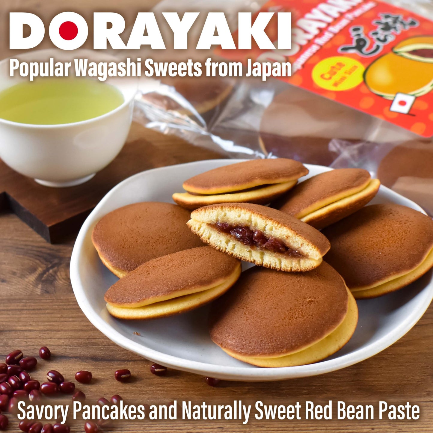 Yamasan Kyoto Uji Dorayaki - Premium Japanese Red Bean Pancakes (6.49 oz)