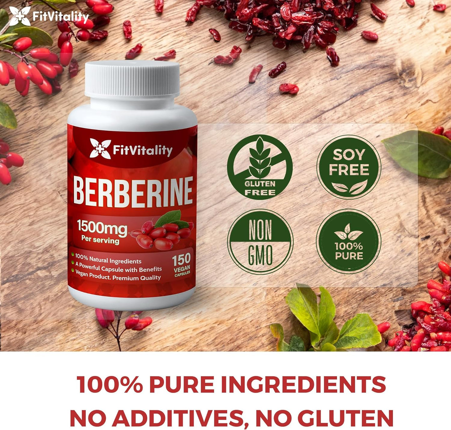 Premium Berberine Supplement, Non-GMO, Gluten-Free