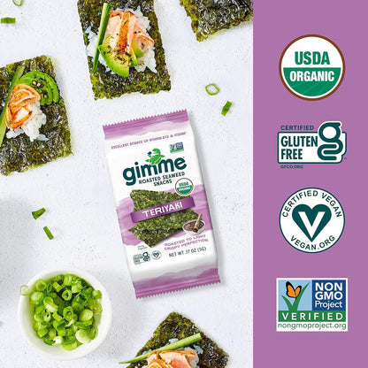 Viral gimMe Organic Roasted Seaweed Snacks - TikTok Famous Healthy Snack | Product of Korea