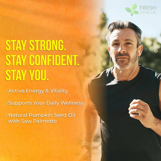 Premium Pumpkin Seed Oil Softgels with Saw Palmetto, 3000mg Per Serving, Cold Pressed, Pure Virgin Oil, Great Hair Support, Non-GMO, Gluten-Free, Vegan