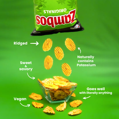 Viral TikTok Zambos Plantain Chips - Chile Limón, Original & Salsa Verde | Premium Central American Snack (5.29 oz)