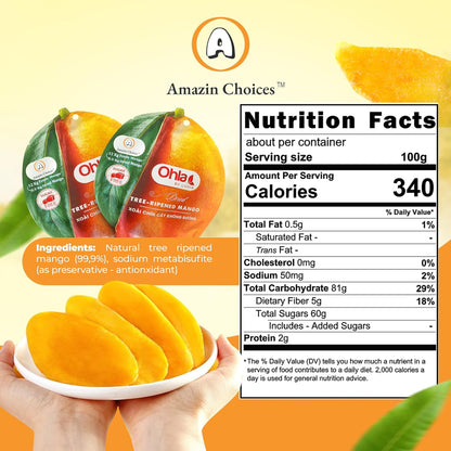 Amazin Choices Dried Tree-Ripened Mangoes, 7.05oz.