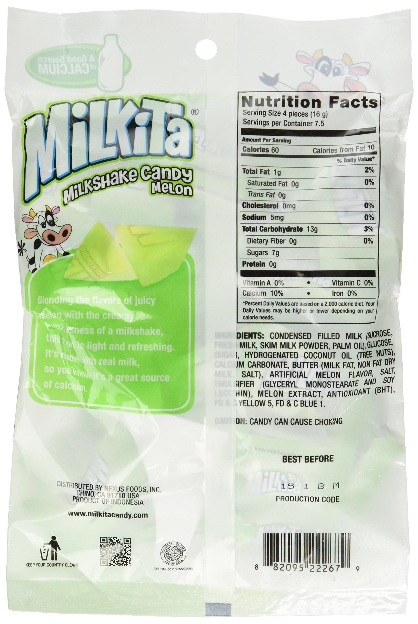 Unican - Milkita Melon Milk Candy Net Wt. 4.23 Oz