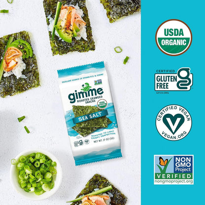 Viral gimMe Organic Roasted Seaweed Snacks - TikTok Famous Healthy Snack | Product of Korea