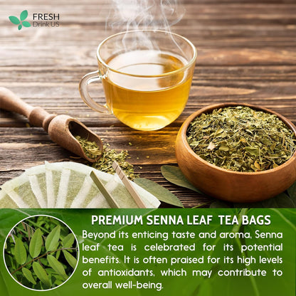 Premium Senna Leaf Tea Bags, 100% Natural & Pure from Senna Leaves. Loose Leaf Senna Herbal Tea, Made with Natural Material Tea Bags, Senna Leaf Tea. No Sugar, No Caffeine, No Gluten, Vegan.