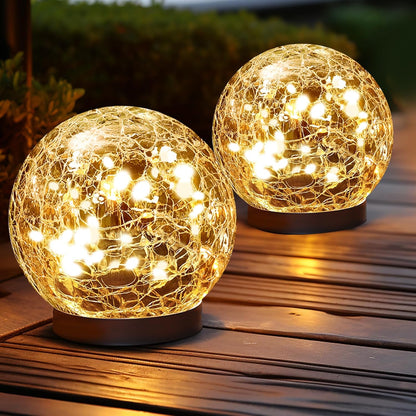 6 Pack Solar Globe Lights Outdoor Waterproof