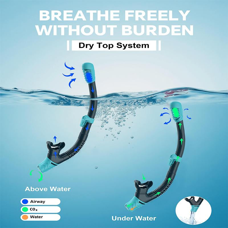 G2RISE SN05 Snorkel Set - Snorkeling Gear Mask with Breath Easy Airflow Tech & Foldable Design for Adults