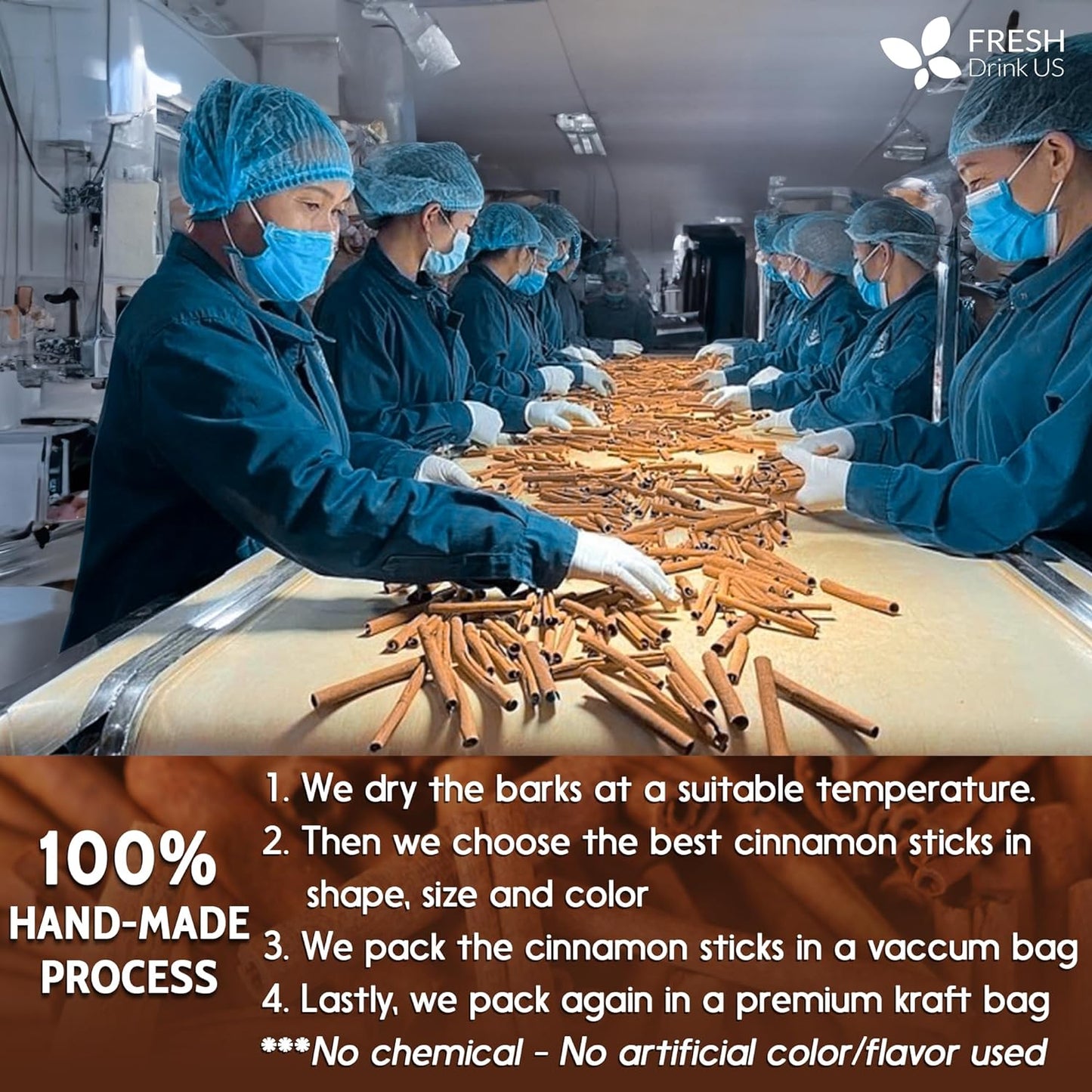 Cinnamon Sticks, Whole Sticks, 100% Natural & Pure Cinnamon Inner Bark, Raw Cinnamon Spice Flavor & Strong Aroma, Cinnamon Spice Herbal Tea, Perfect for Warm Beverages, No Additives, Vegan