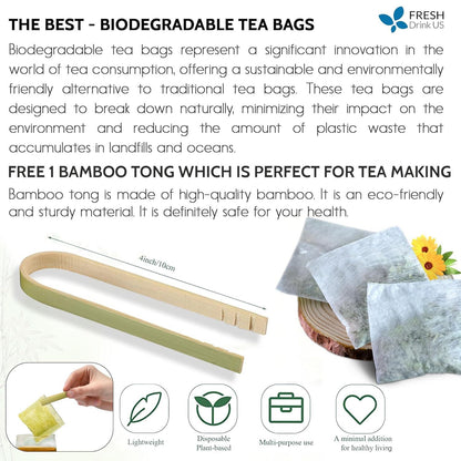 Premium Butterfly Pea Flowers, Tea Bags, 100% Natural and Pure from Butterfly Pea Flowers, Hand-made, Made With Natural Materials-Corn Fiber Tea Bag, Sugar/Caffeine/Gluten Free