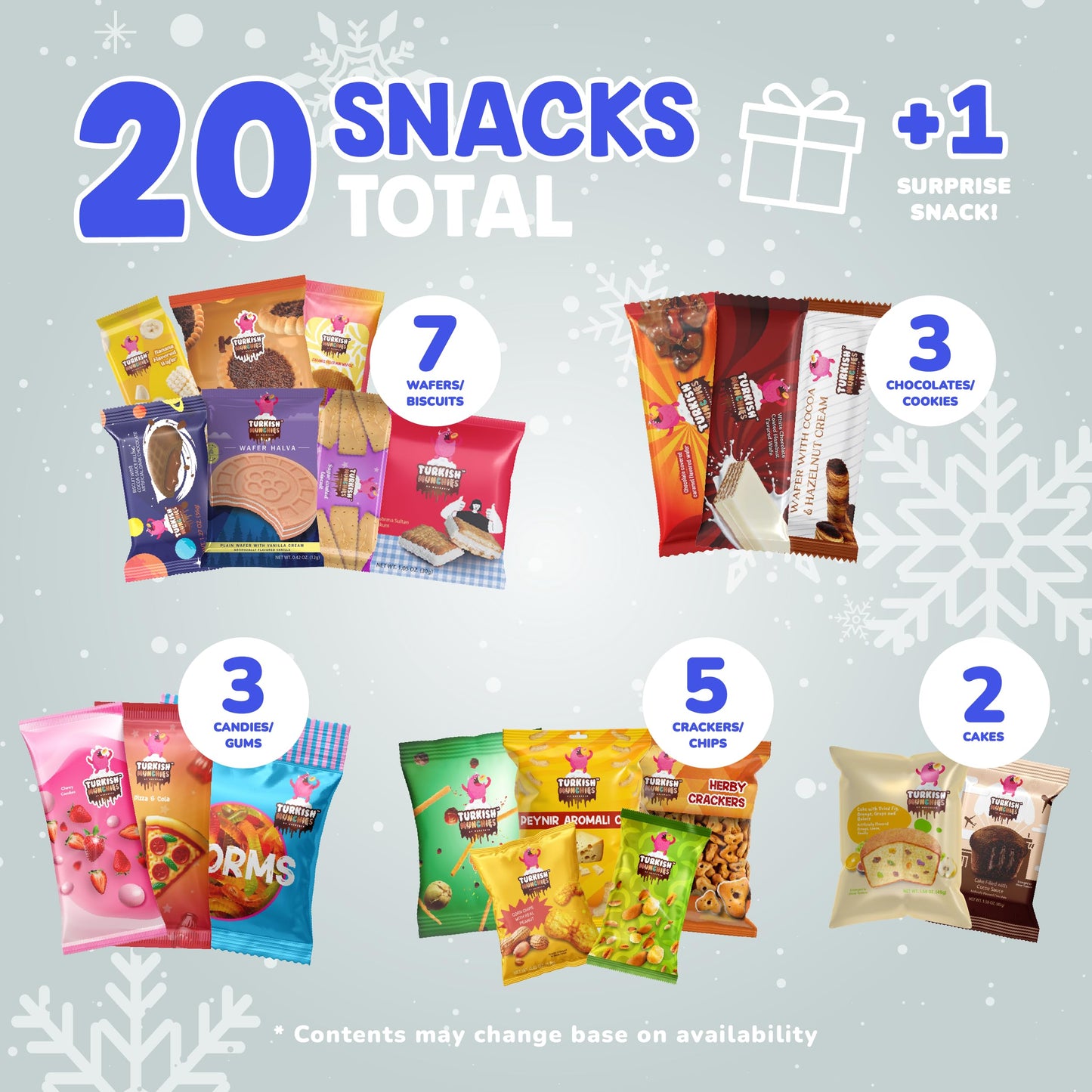 Turkish Munchies International Snack Box - 12 Premium Exotic Snacks | Imported from Turkey