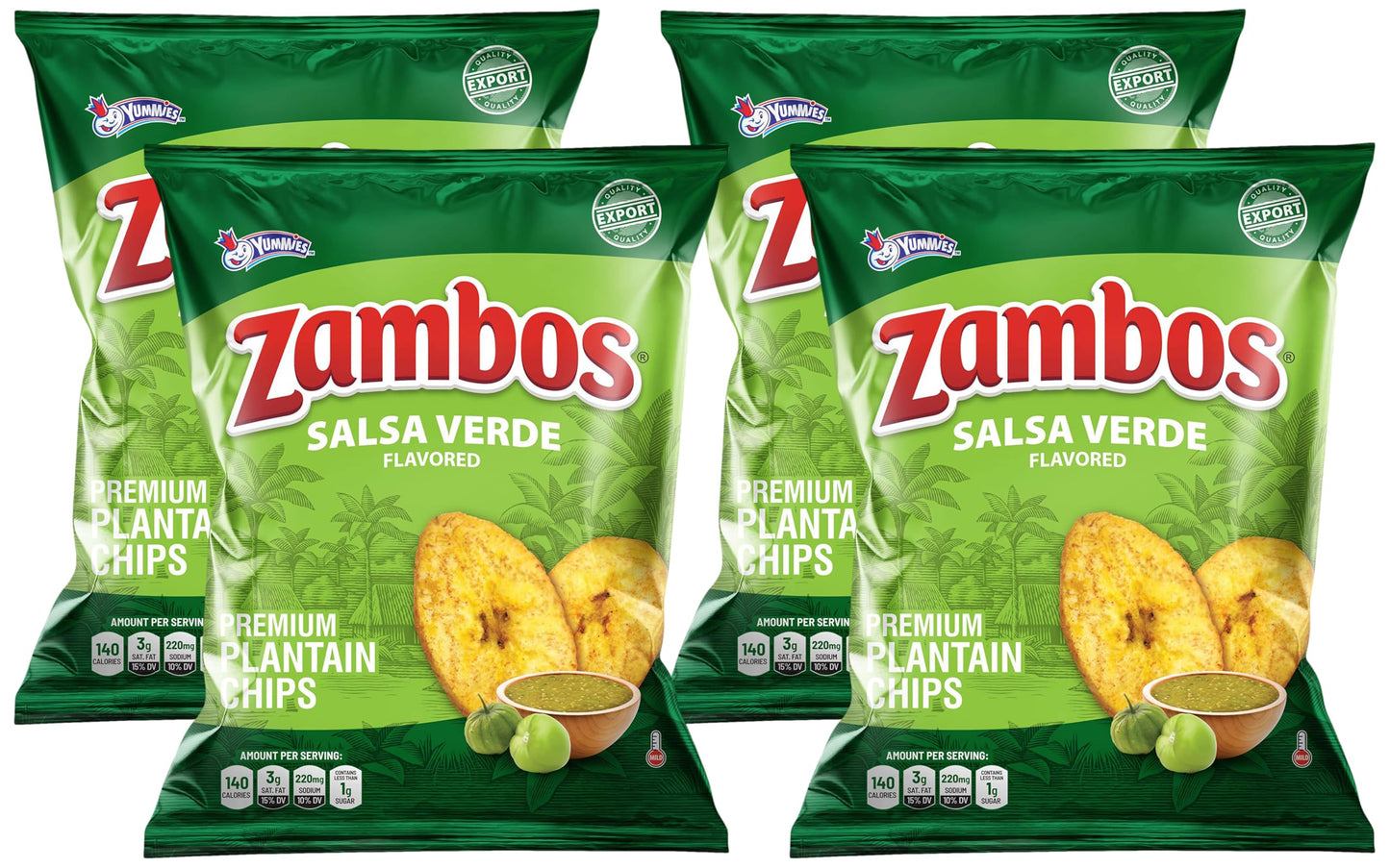Viral TikTok Zambos Plantain Chips - Chile Limón, Original & Salsa Verde | Premium Central American Snack (5.29 oz)