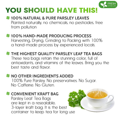 Premium Parsley Leaf Tea Bags, 100% Natural & Pure from Parsley Leaves.
