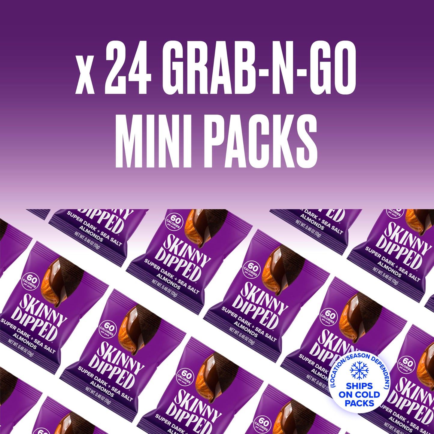 Viral SkinnyDipped Variety Pack - Low Sugar Almonds (25 Mini Bags, 11.5oz)