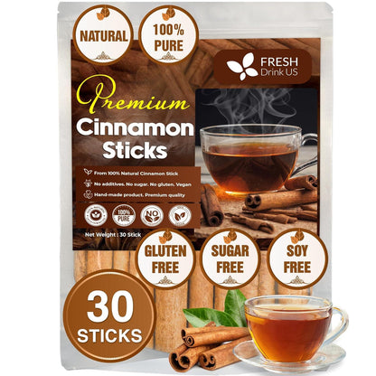 Cinnamon Sticks, Whole Sticks, 100% Natural & Pure Cinnamon Inner Bark, Raw Cinnamon Spice Flavor & Strong Aroma, Cinnamon Spice Herbal Tea, Perfect for Warm Beverages, No Additives, Vegan