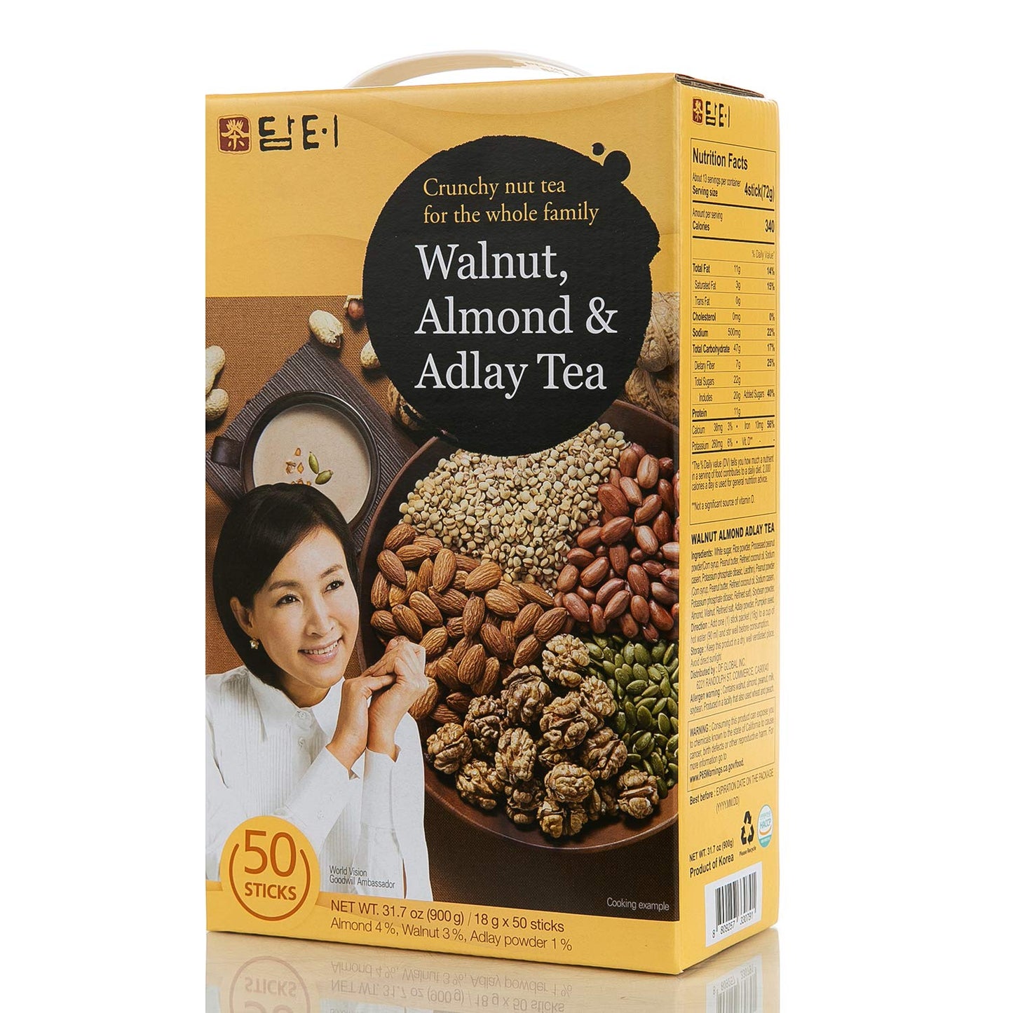 Damtuh Korean Walnut Almond Adlay (Job's Tear) Powder Meal Replacement Shake Breakfast Simple Meal 50T