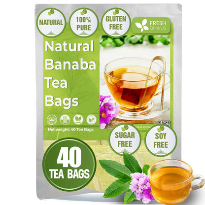 Natural Banaba Dried Leaves, Tea Bags, Powder, Whole Banaba Leaves, 100% Pure Dried Banaba Leaves, Banaba Leaf Tea, No Additives, No Caffeine, Vegan