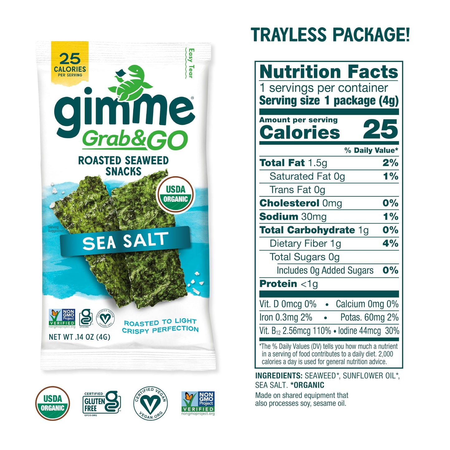 TikTok Viral Gimme Organic Roasted Seaweed Snacks - Multi-Flavor Pack