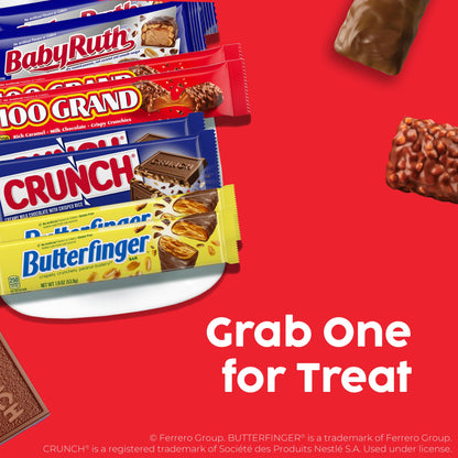 Halloween Candy Variety Pack - Butterfinger, Crunch, Baby Ruth & 100 Grand Full Size Bars (28 Count)