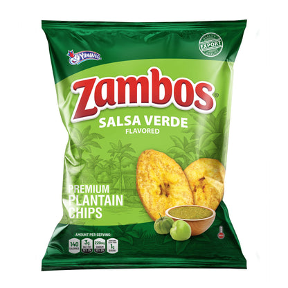 Viral TikTok Zambos Plantain Chips - Chile Limón, Original & Salsa Verde | Premium Central American Snack (5.29 oz)