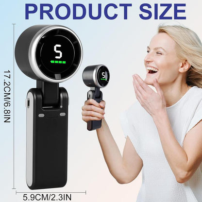 Portable Handheld Turbo Fan, 5 Gear Wind,4000Mah Battery Operated, up to 10 Working Hours, 3 in 1 Hand Fan Rechargeable with Air Turbo Tech Cooling Fan for Outdoor Activities, Travel