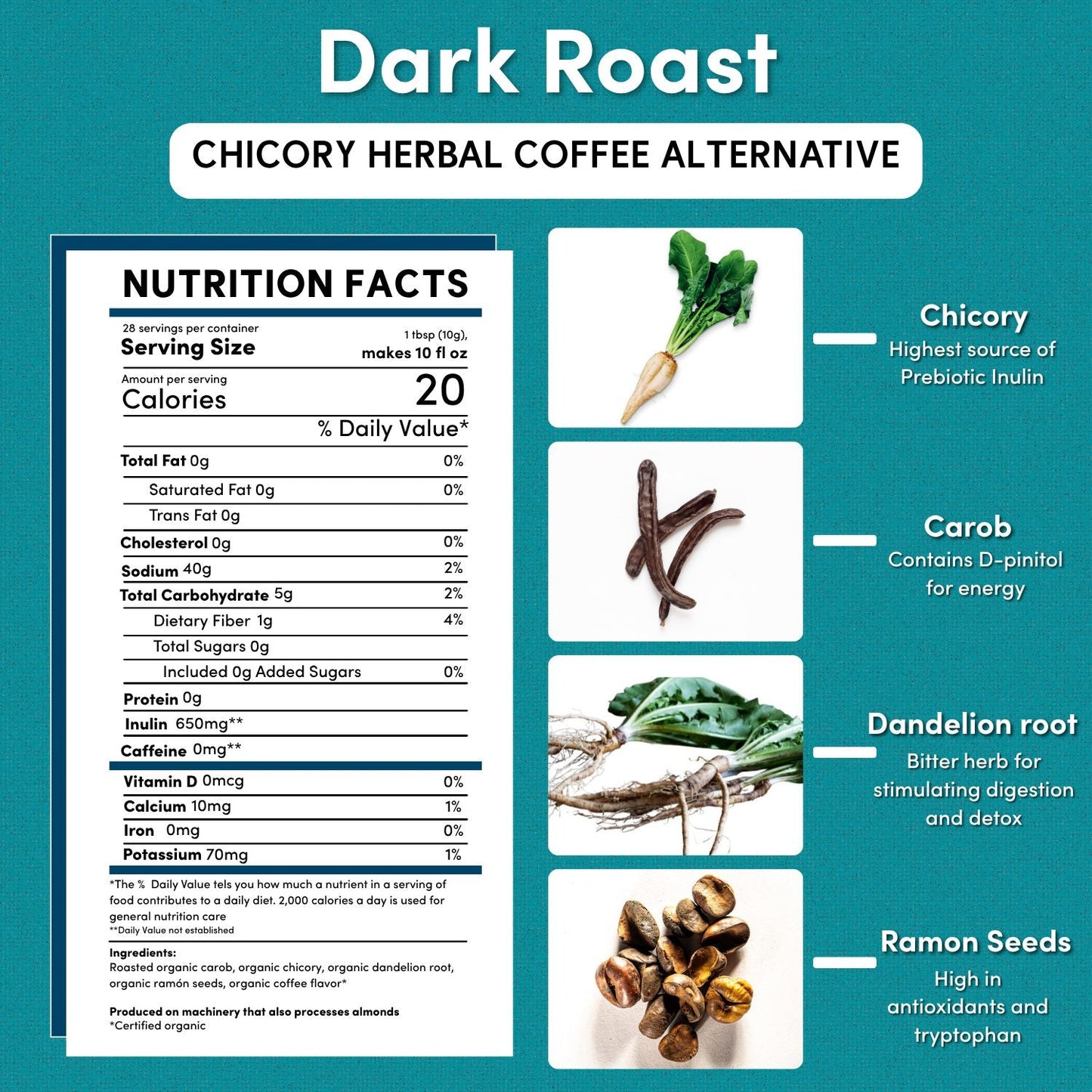 Dandelion Dark Roast Herbal Coffee