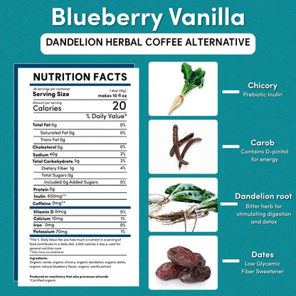 Blueberry Vanilla Chicory Herbal Coffee